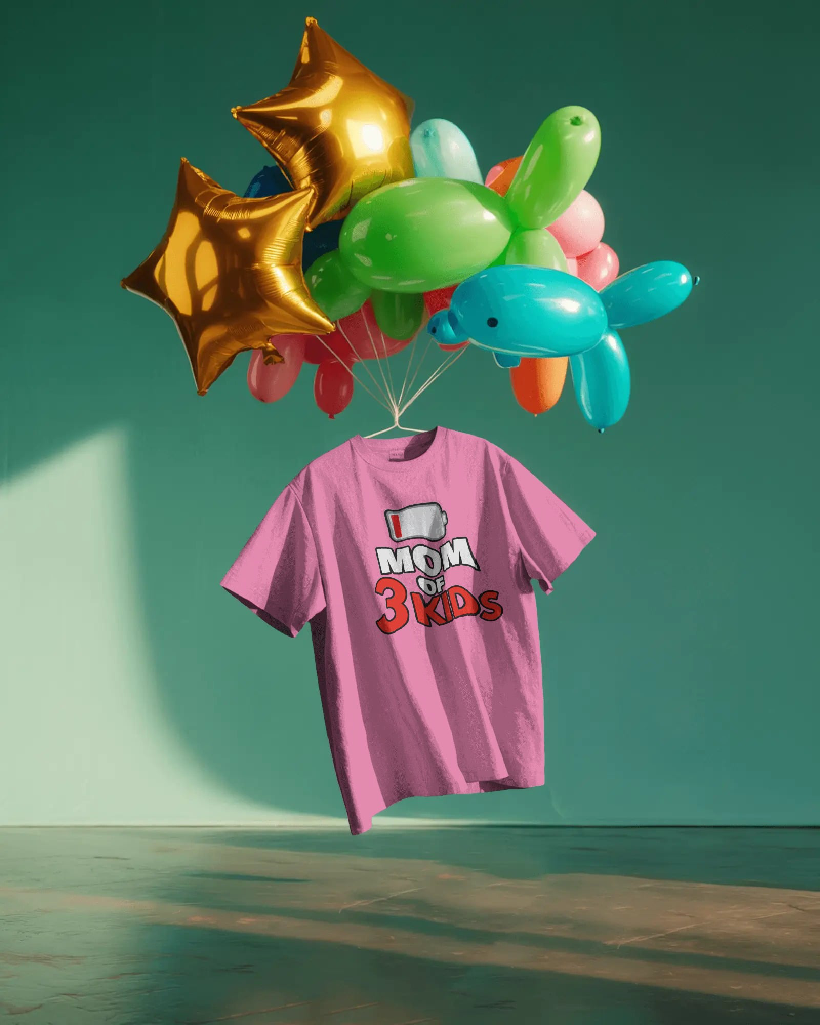 “Mom of 3 Kids (Low Battery)” Funny Unisex T-Shirt | Available in Multiple Colors