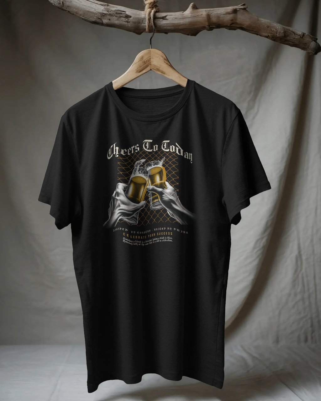 Cheers To Today – Unisex Black Graphic Tee | Available in Multiple Colors